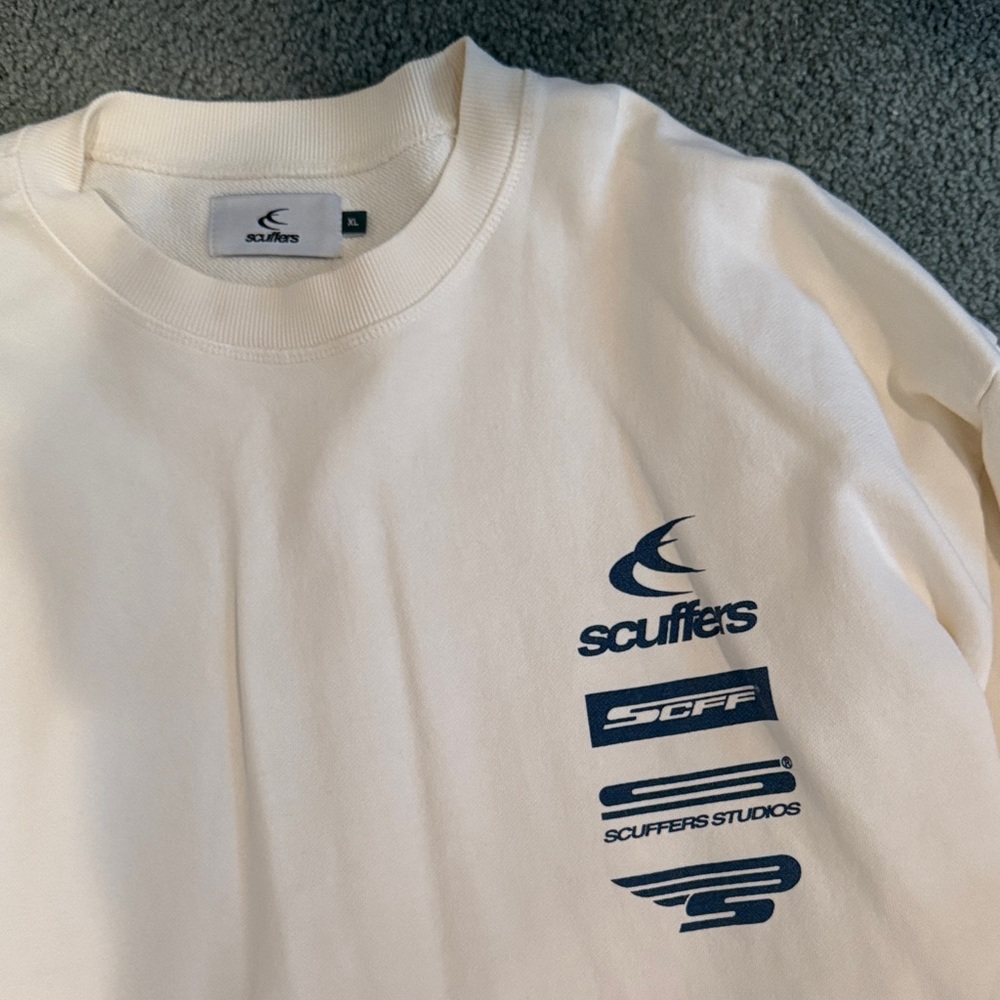Scuffers Mens Cream Graphic Logo T-Shirt